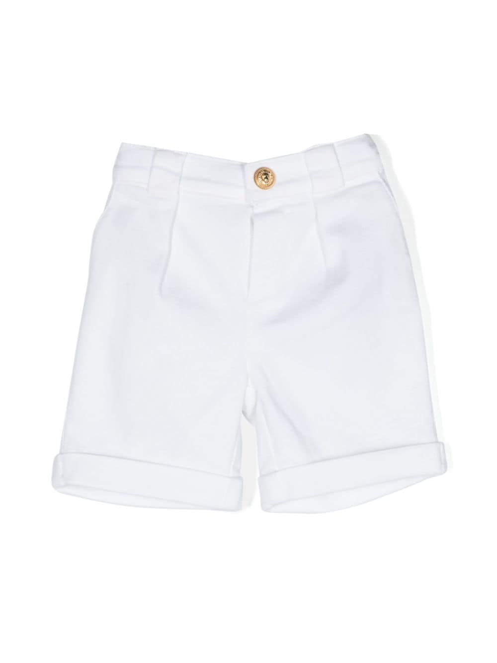 Balmain Babies' Lion-buttons Twill Shorts In White