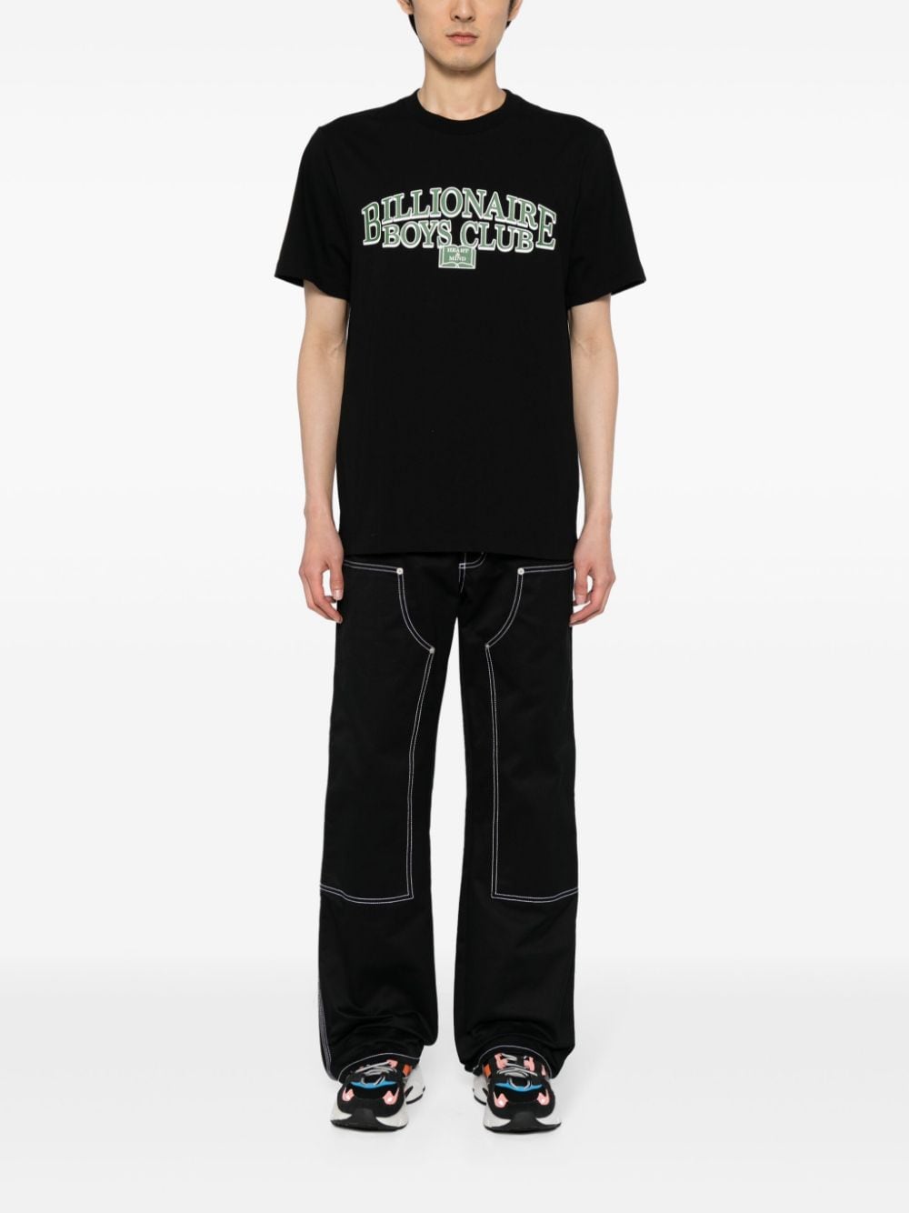 Shop Billionaire Boys Club Logo-print Cotton T-shirt In Black