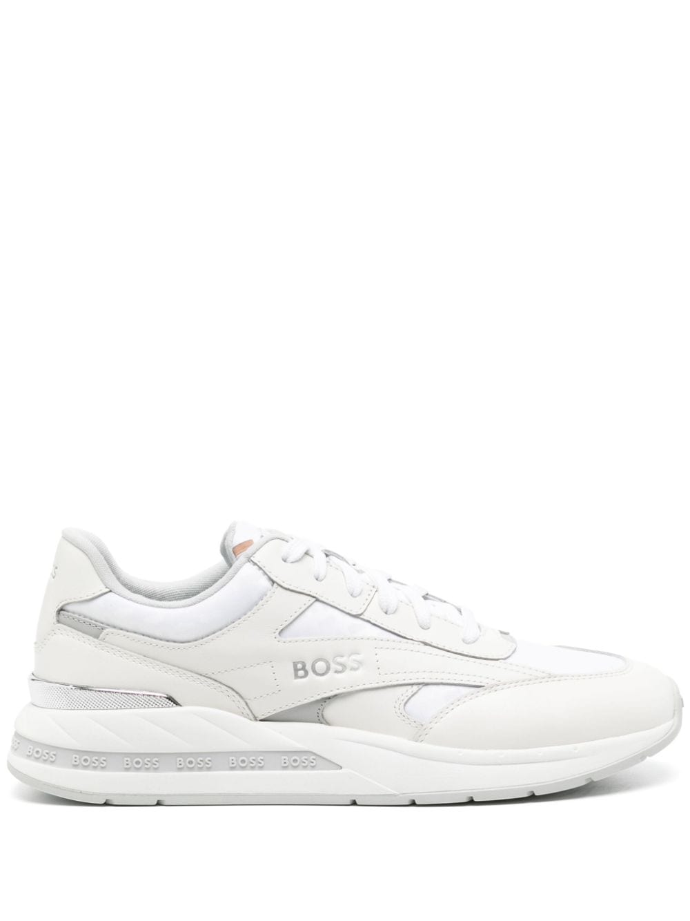 Shop Hugo Boss Kurt Runner Leather Sneakers In White
