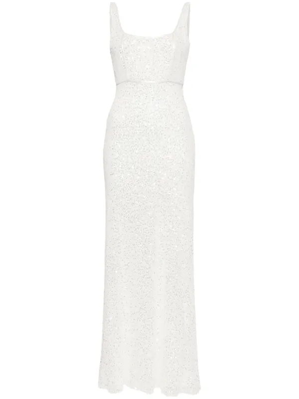 Rixo Megan sequin embellished maxi dress women Viscose Viscose 10 White