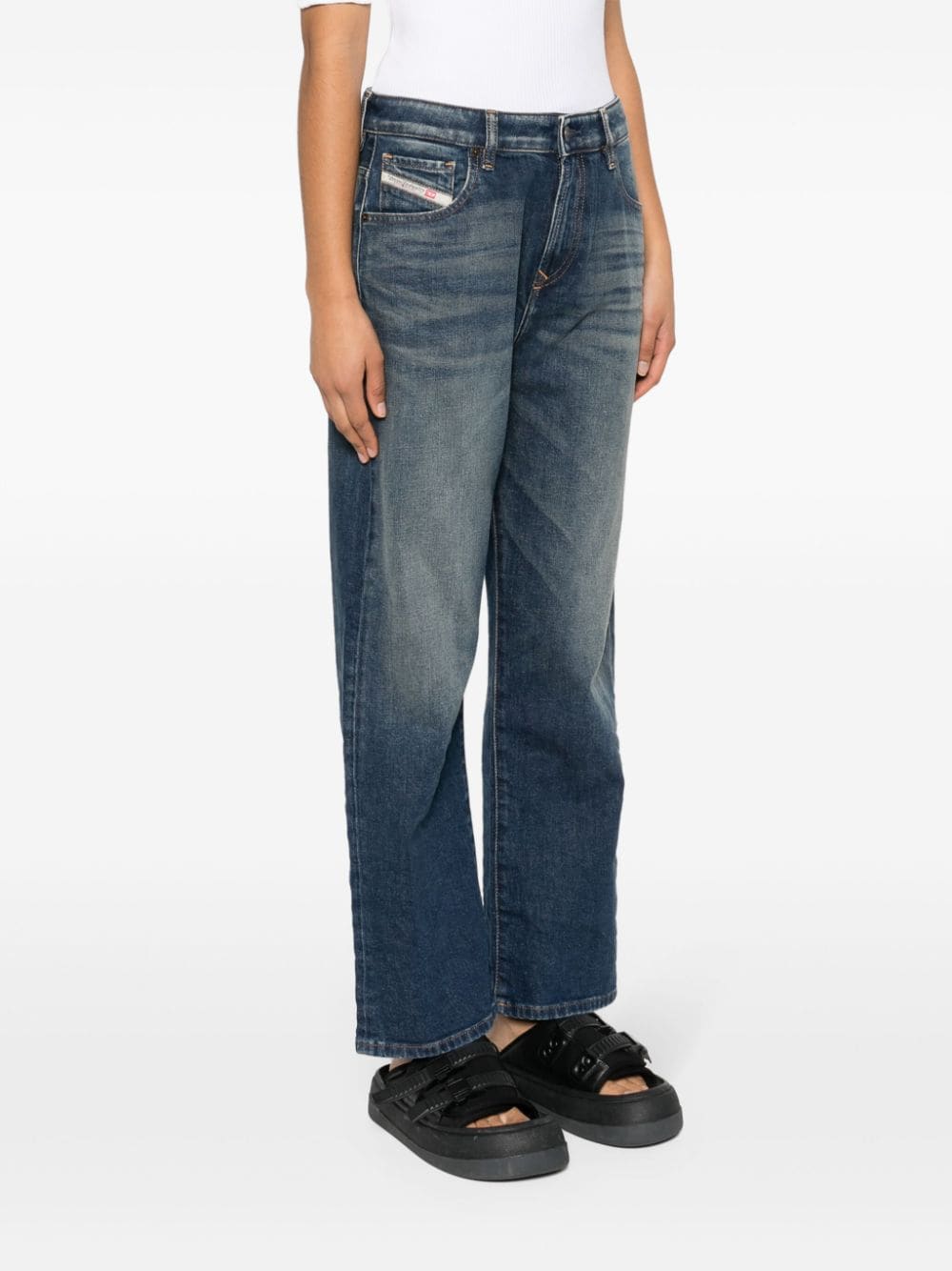 Shop Diesel 1999 D-reggy Mid-waist Straight-leg Jeans In Blue