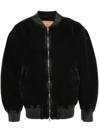 Diesel ブラック ジャンパー Men's Hooded windbreaker in coated fabric | Black | Diesel