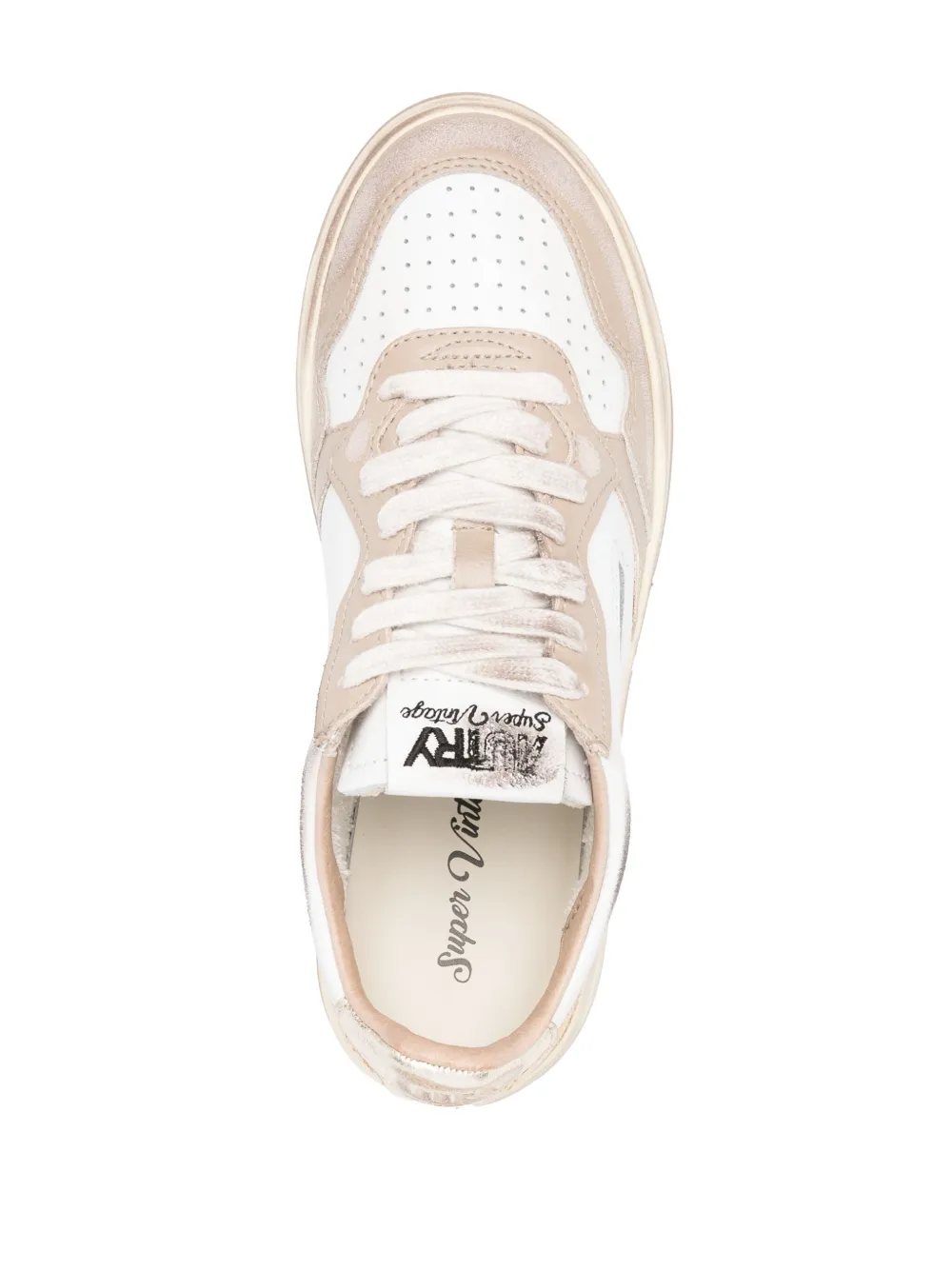 Autry Medalist Super Vintage Leather Sneakers In White
