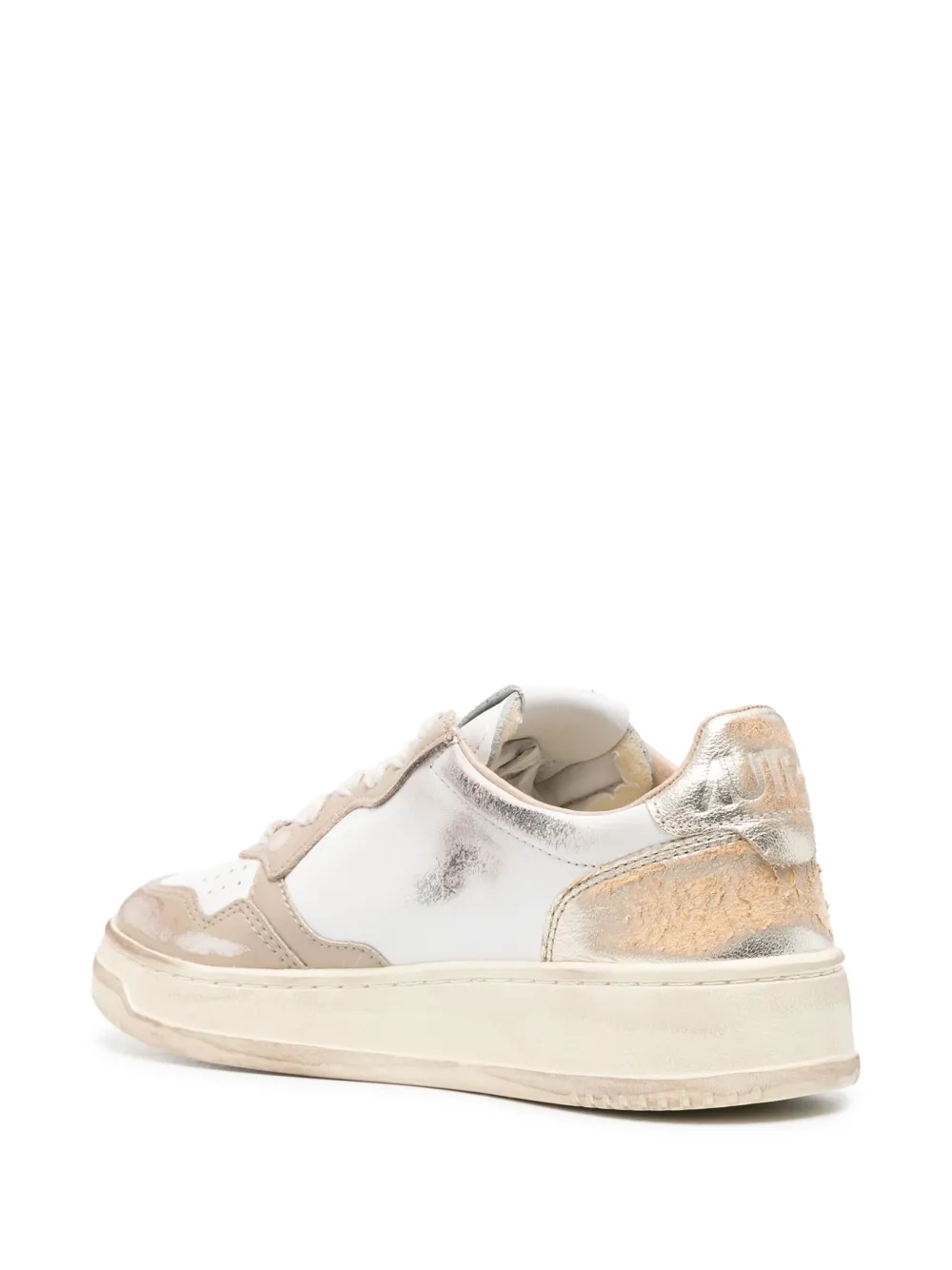 Autry Medalist Super Vintage Leather Sneakers In White