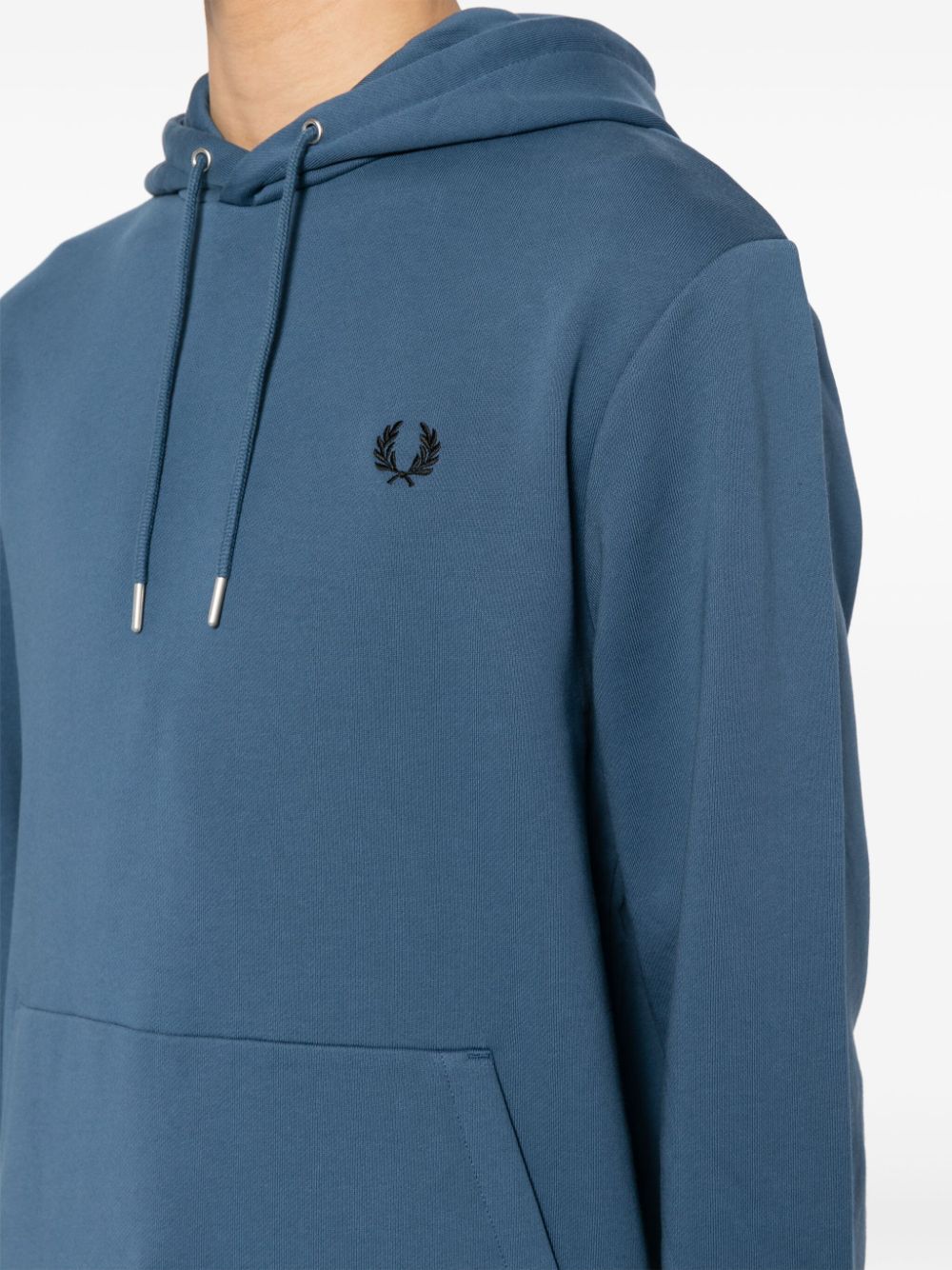 Fred Perry Hoodie met geborduurd logo Blauw