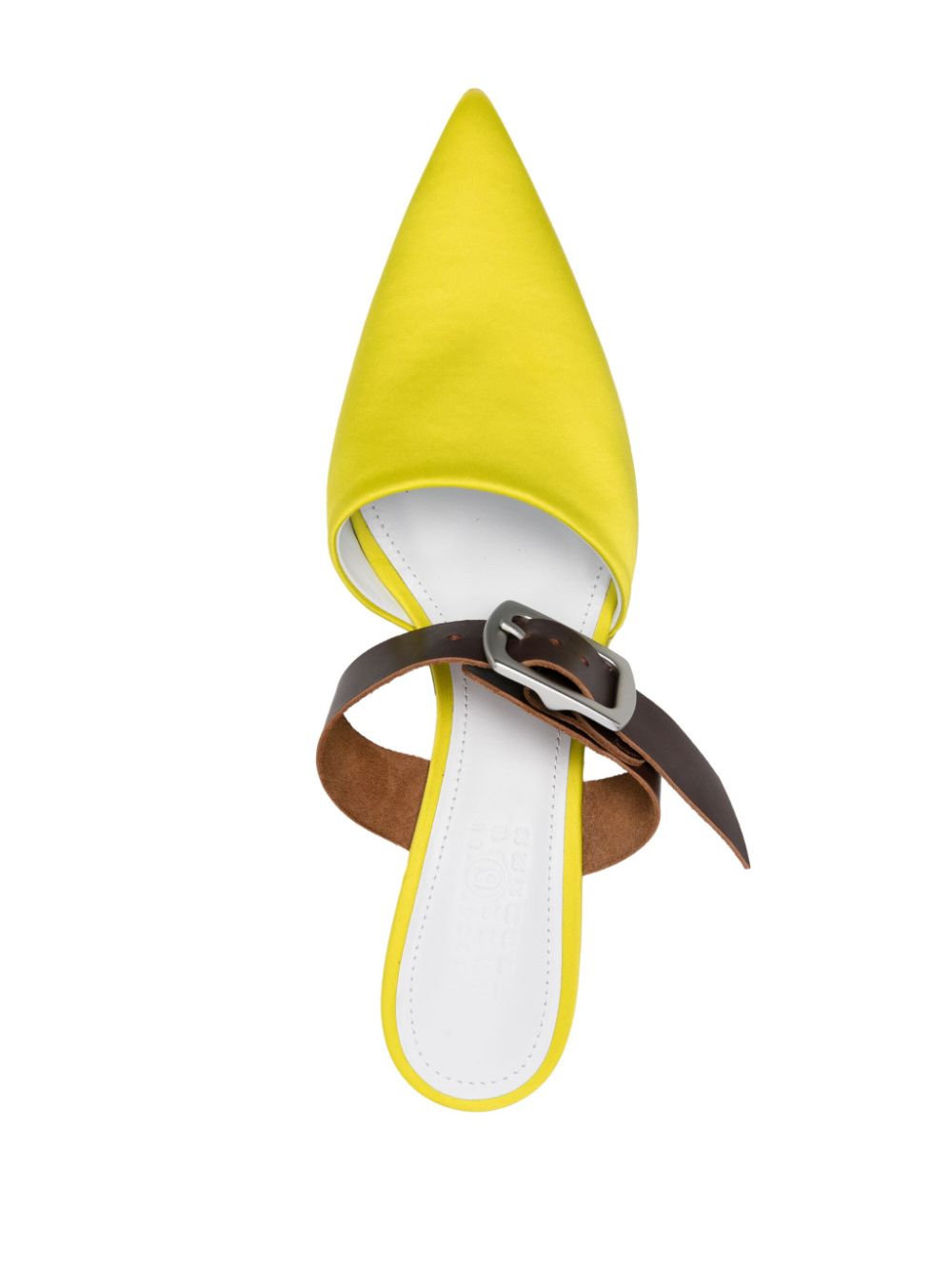 Shop Mm6 Maison Margiela Repurposed Belt 50mm Leather Mules In Yellow