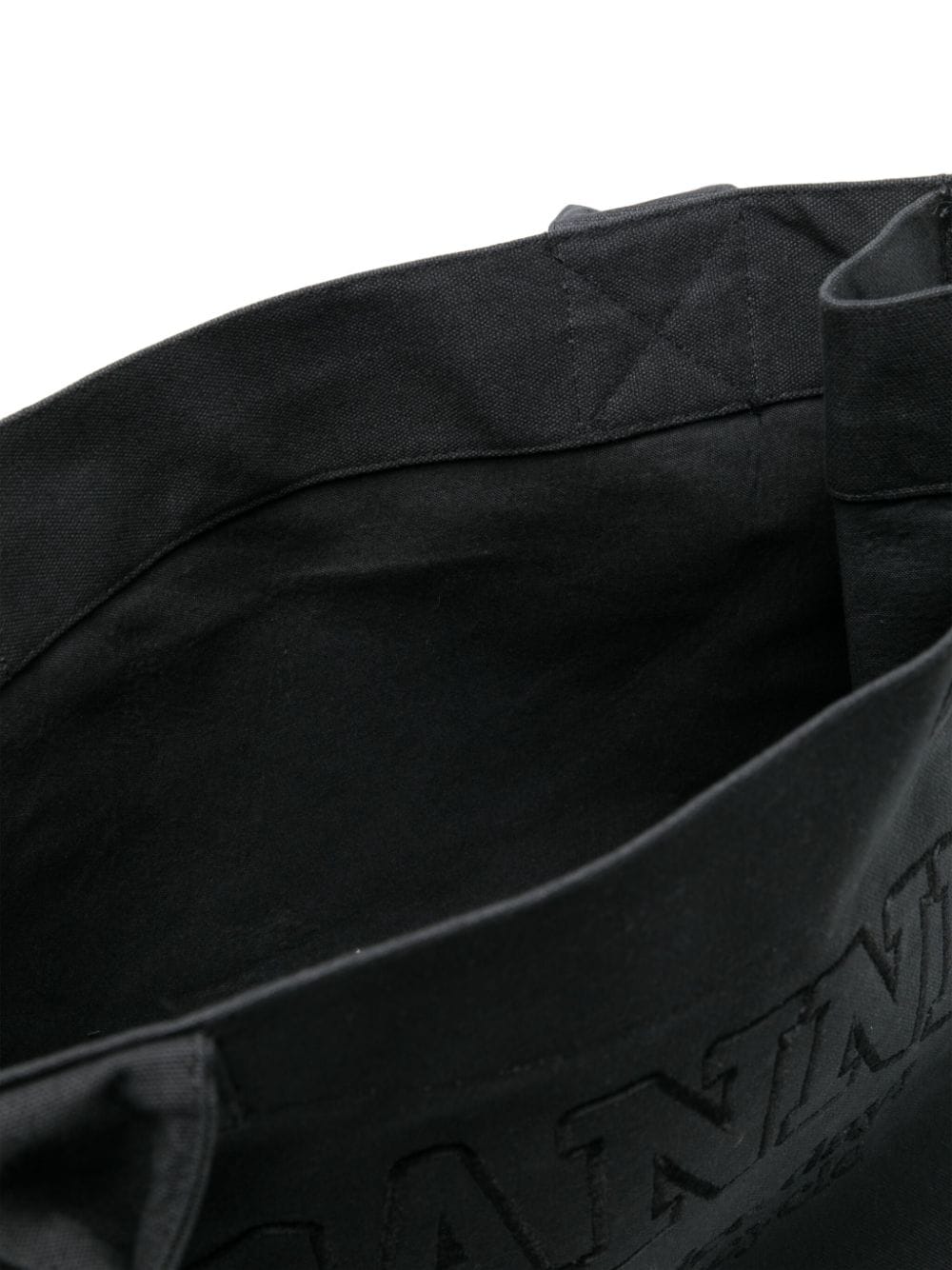 GANNI Canvas schoudertas met geborduurd logo Zwart