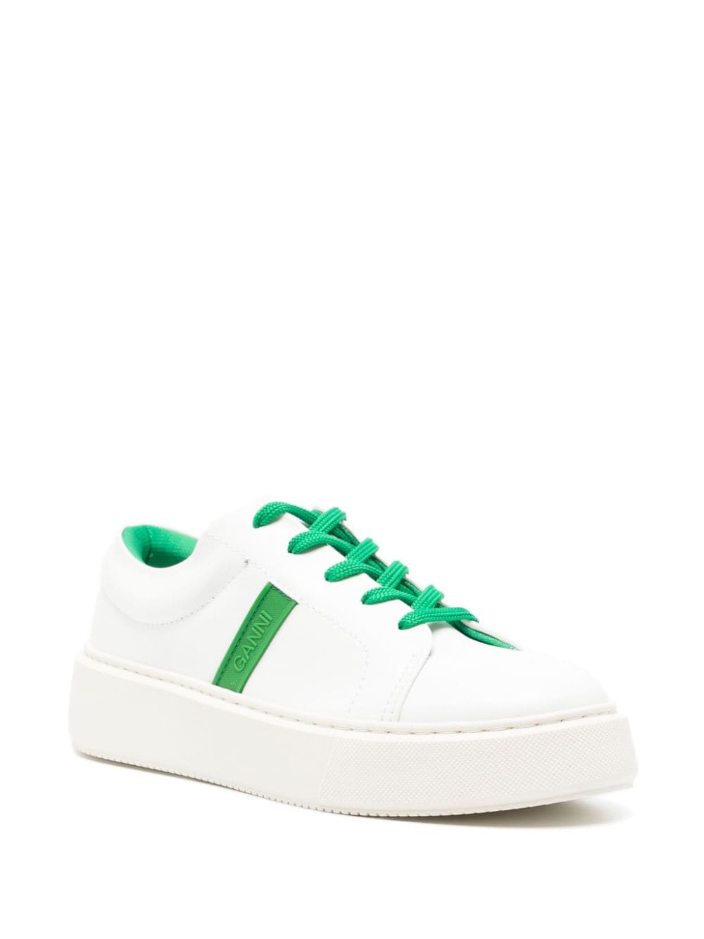 Shop Ganni Sporty Mix Sneakers In White