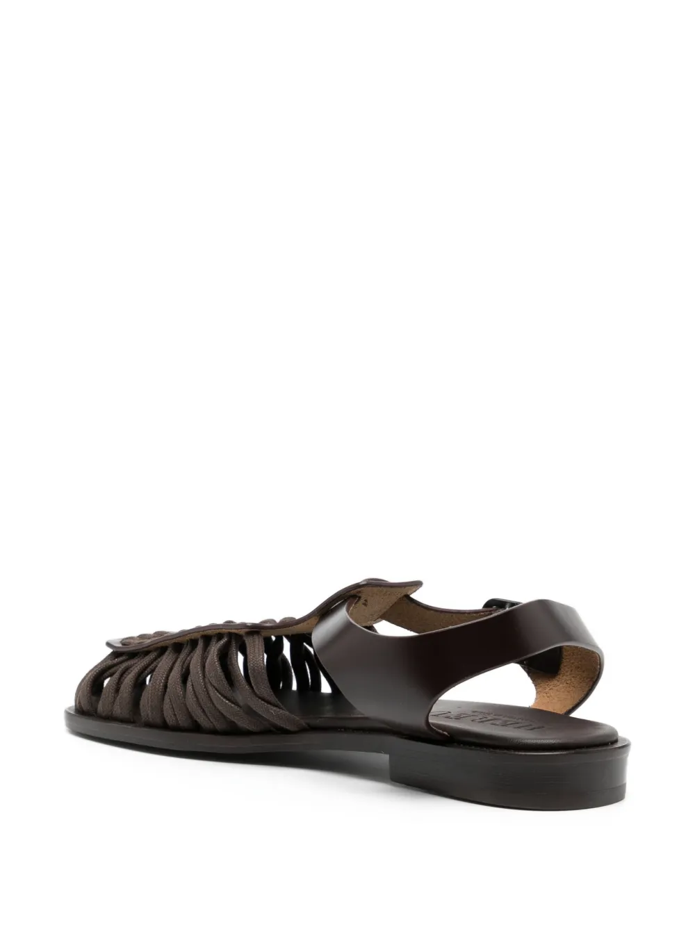 Shop Hereu Alaro Caged Leather Sandals In Brown