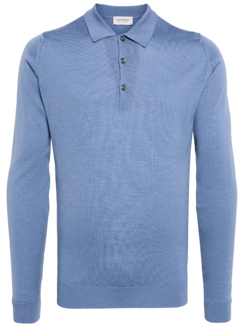 John Smedley long-sleeve wool polo shirt