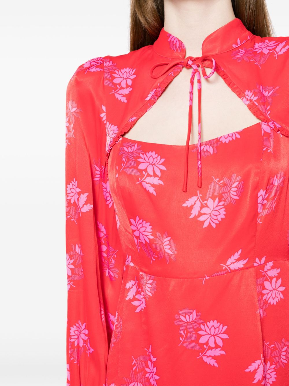 Shop Kitri Valentina Floral-print Minidress In Red