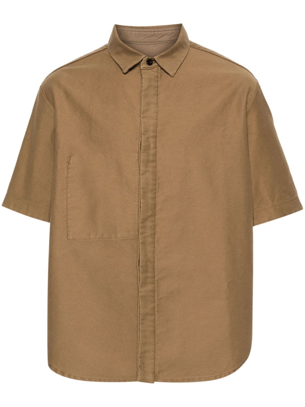 Sacai Classic-collar Cotton Shirt In Brown
