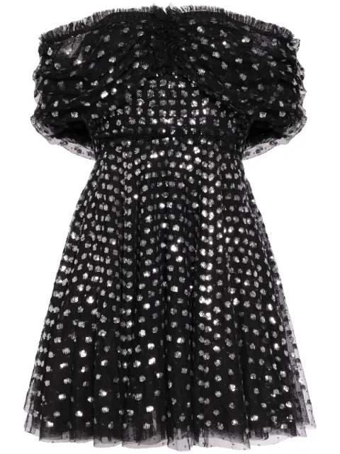 Needle & Thread Grace Gloss off-shoulder minidress