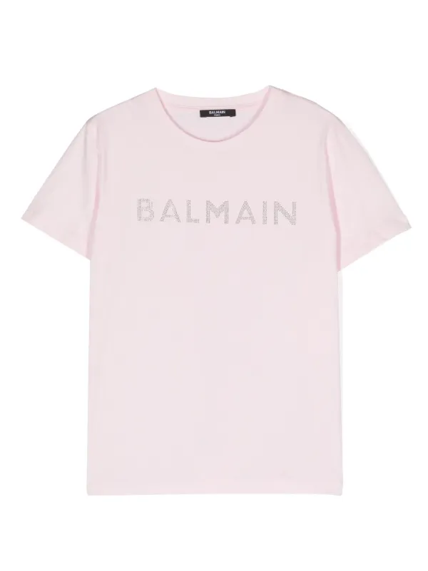 Balmain Kids ビジューロゴ Tシャツ | ピンク | FARFETCH JP