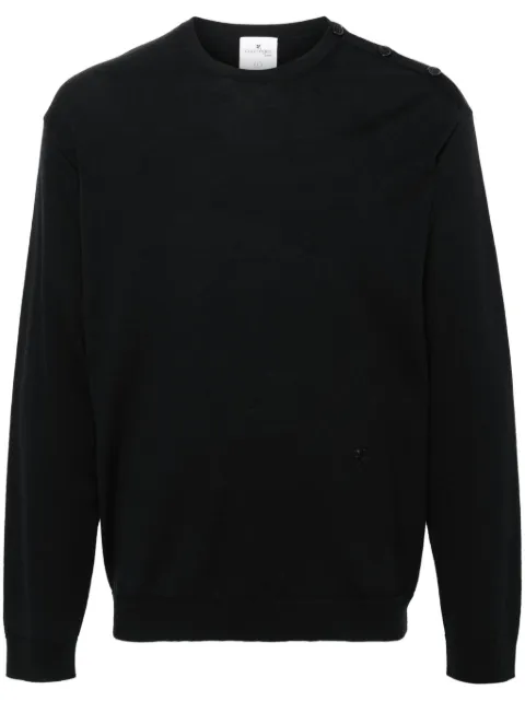 Courrèges button-fastening shoulder fine-knit jumper