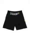 Barrow kids logo-print distressed shorts - Black