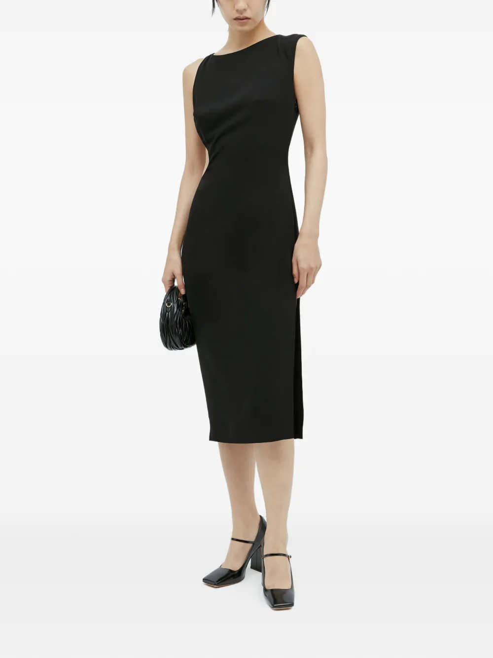 St. Agni Abito midi con cut-out - Nero