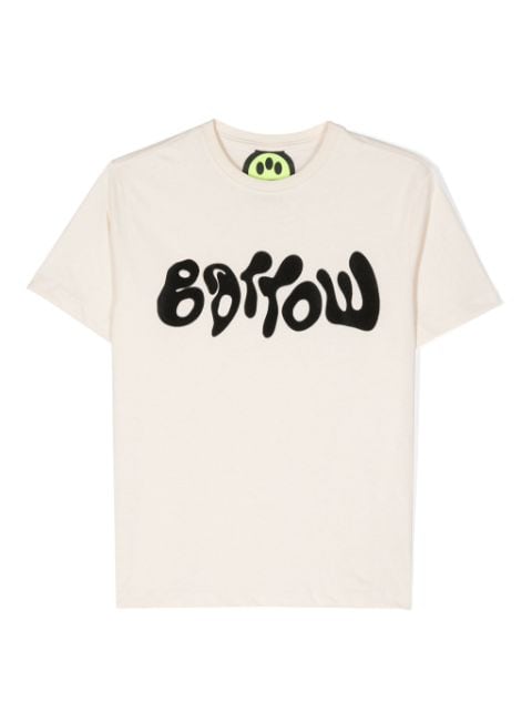 Barrow kids flocked-logo cotton T-shirt
