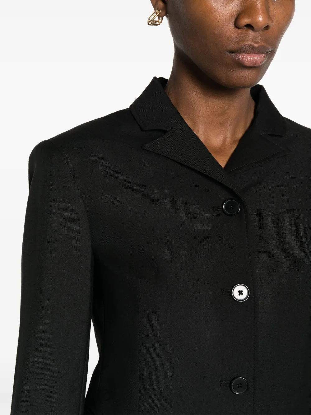 LouLou de Saison Marine blazer met enkele rij knopen Zwart