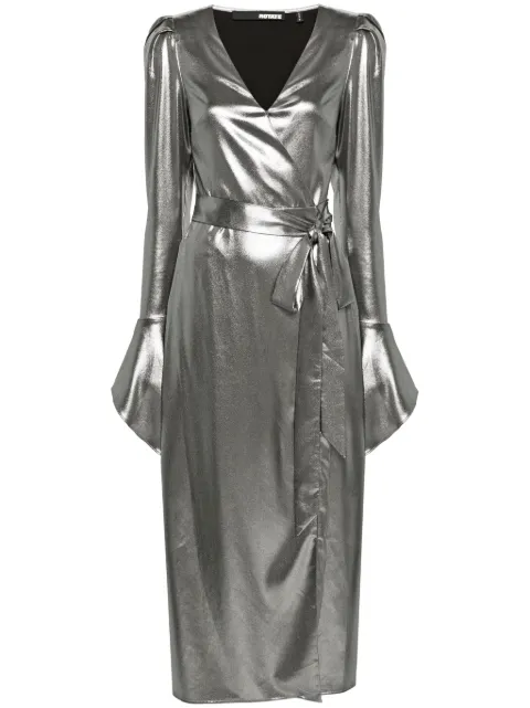 ROTATE BIRGER CHRISTENSEN vestido midi con diseño cruzado