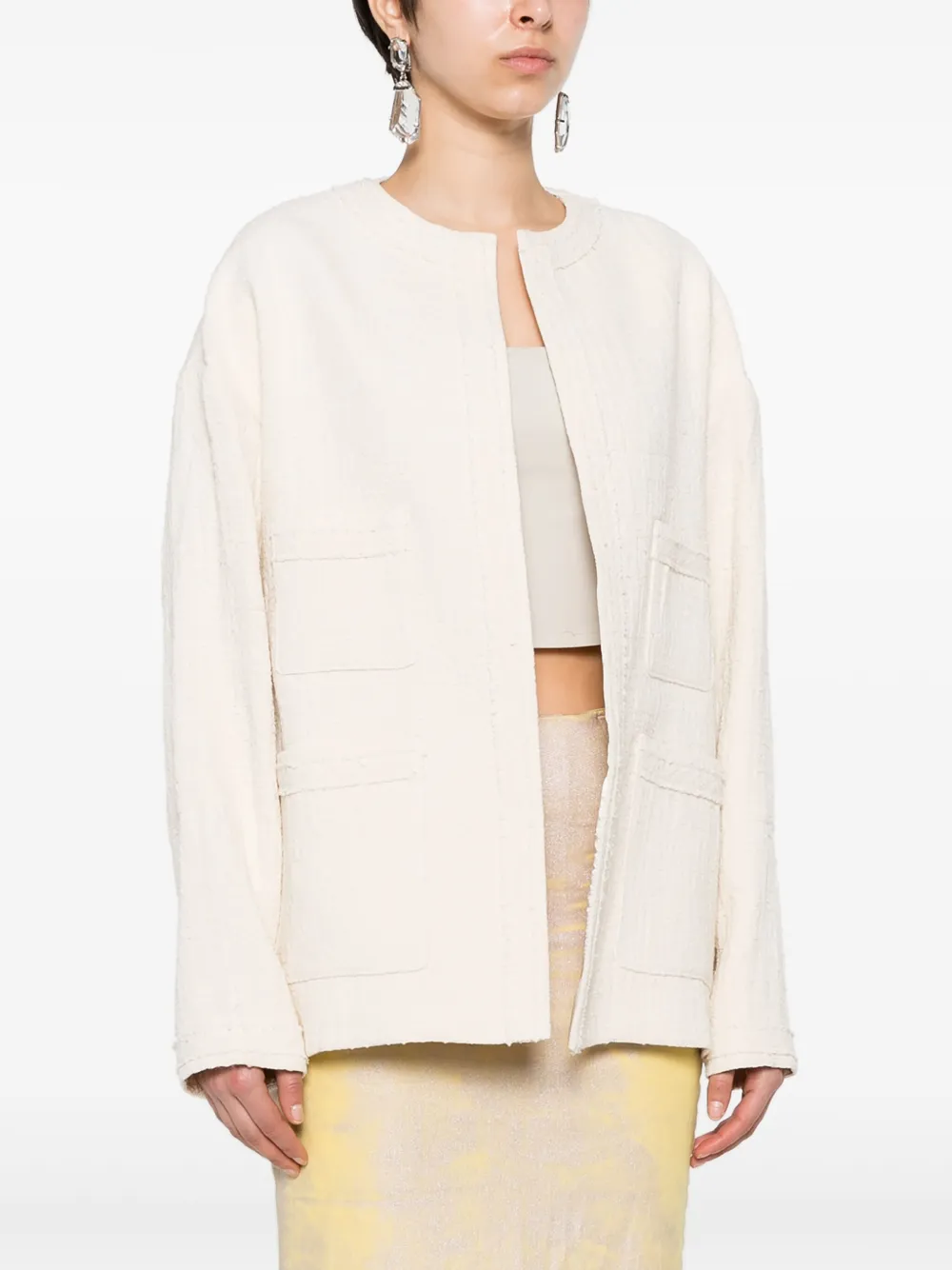 N°21 Open-front Jacket In Neutrals