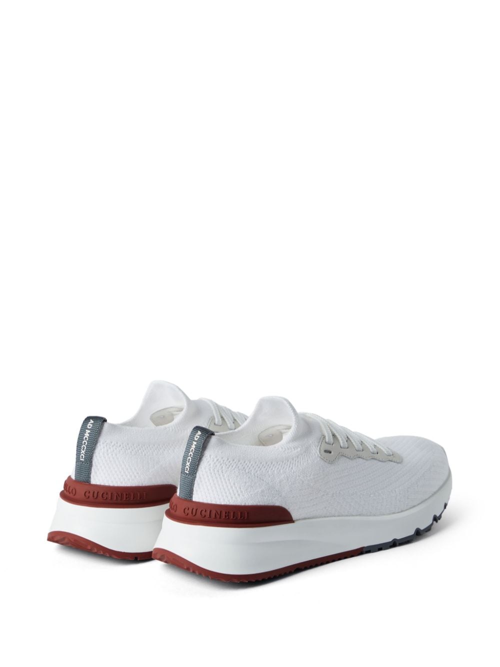 Shop Brunello Cucinelli Knitted Low-top Sneakers In White