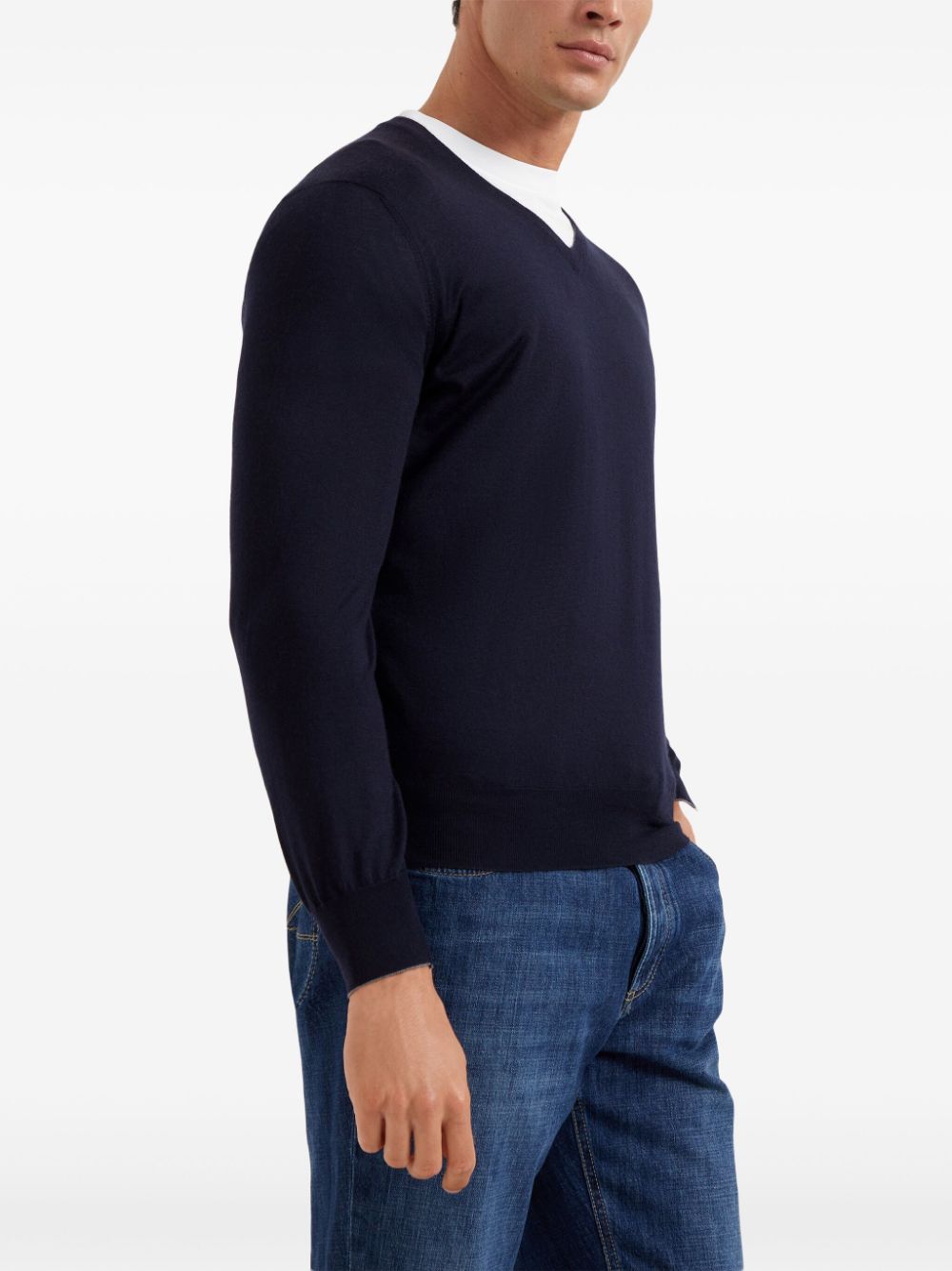 Brunello Cucinelli ribbed V-neck sweater Men