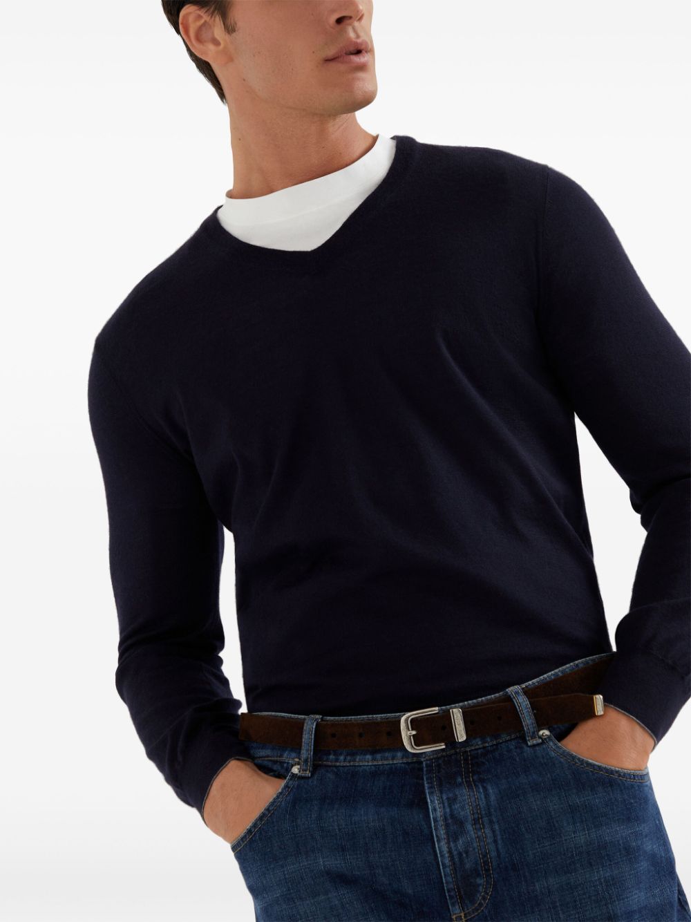 Brunello Cucinelli ribbed V-neck sweater Men