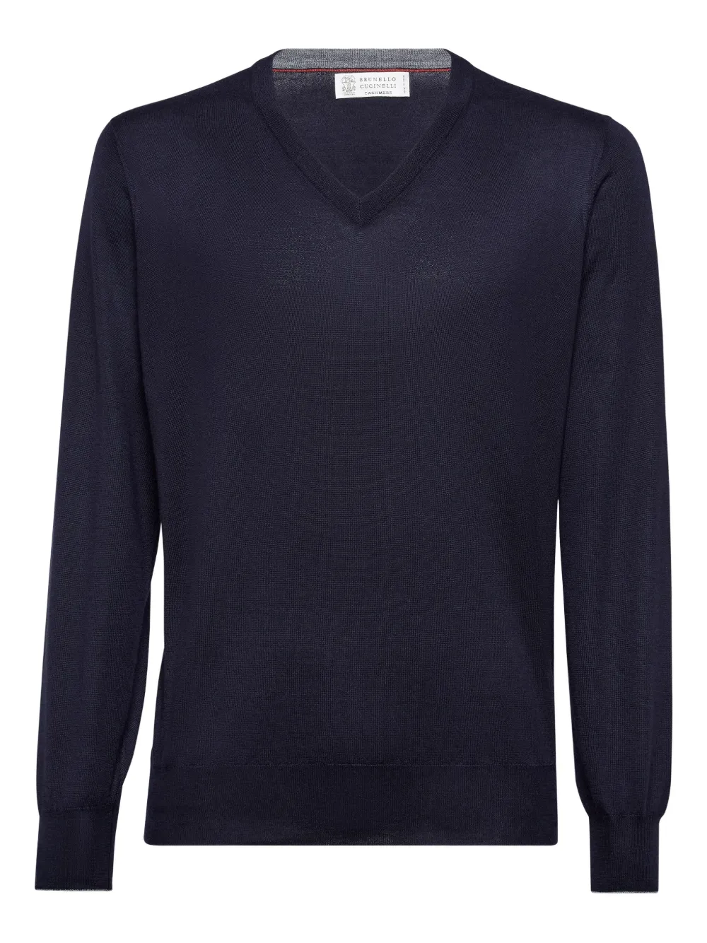 Brunello Cucinelli ribbed V-neck sweater | Blue | Image 1