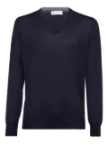 Brunello Cucinelli ribbed V-neck sweater - Blue