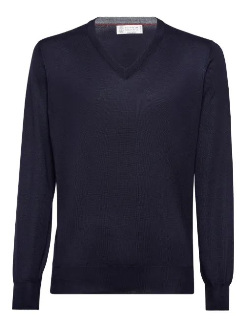 Ribbed V-neck sweater - Brunello Cucinelli - Modalova