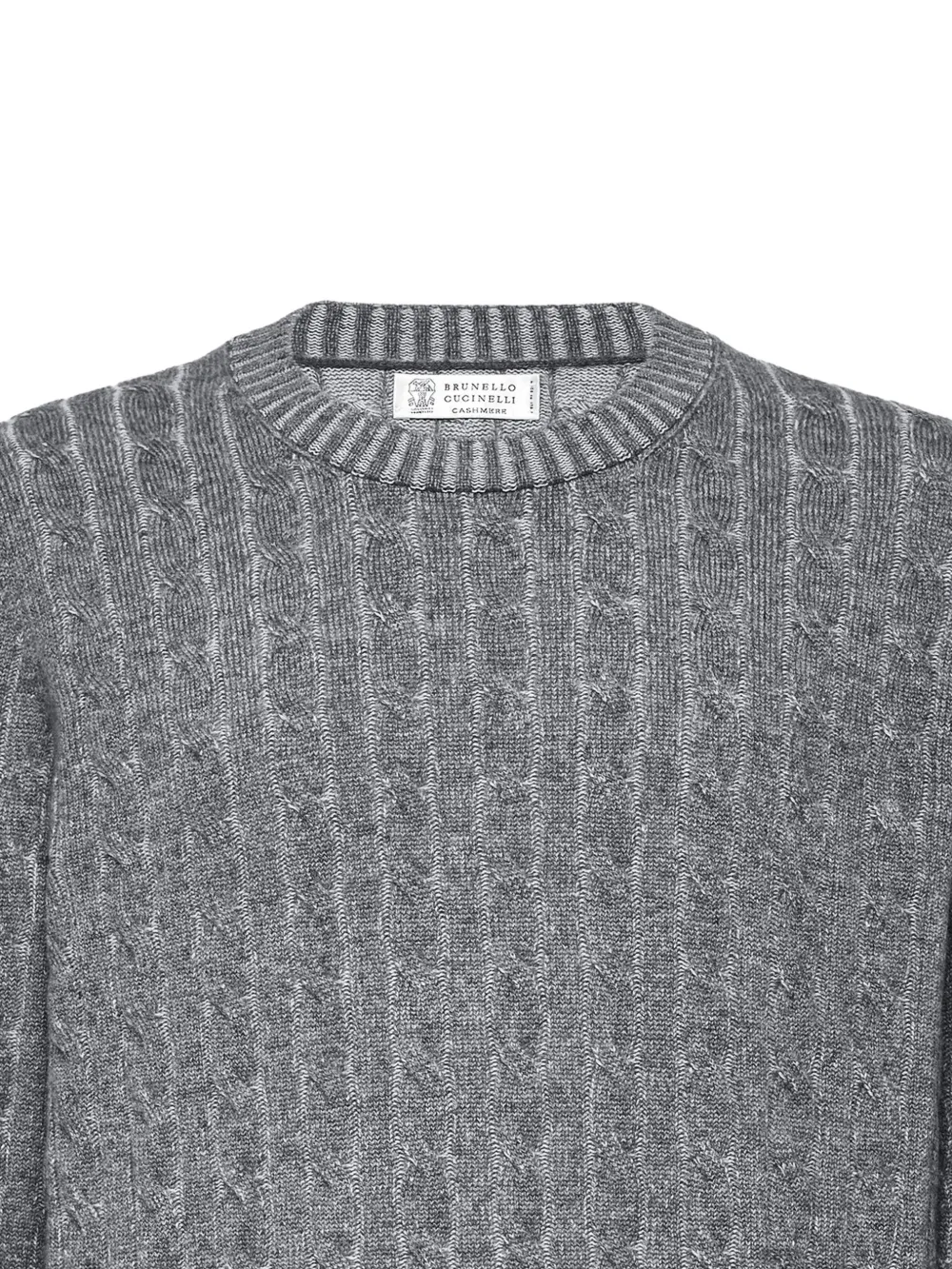【極上美品】Brunello Cucinelli クルーネックケーブルセーター Brunello Cucinelli ケーブルニット セーター | グレー | FARFETCH JP