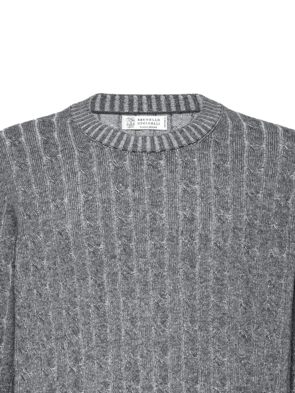 Brunello Cucinelli ケーブルニット セーター | グレー | FARFETCH JP
