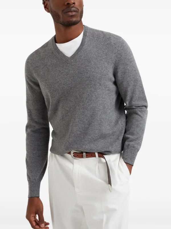 Brunello Cucinelli Vネック セーター | グレー | FARFETCH JP