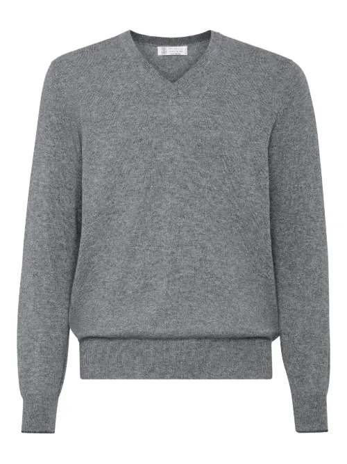 Pull à col v - Brunello Cucinelli - Modalova