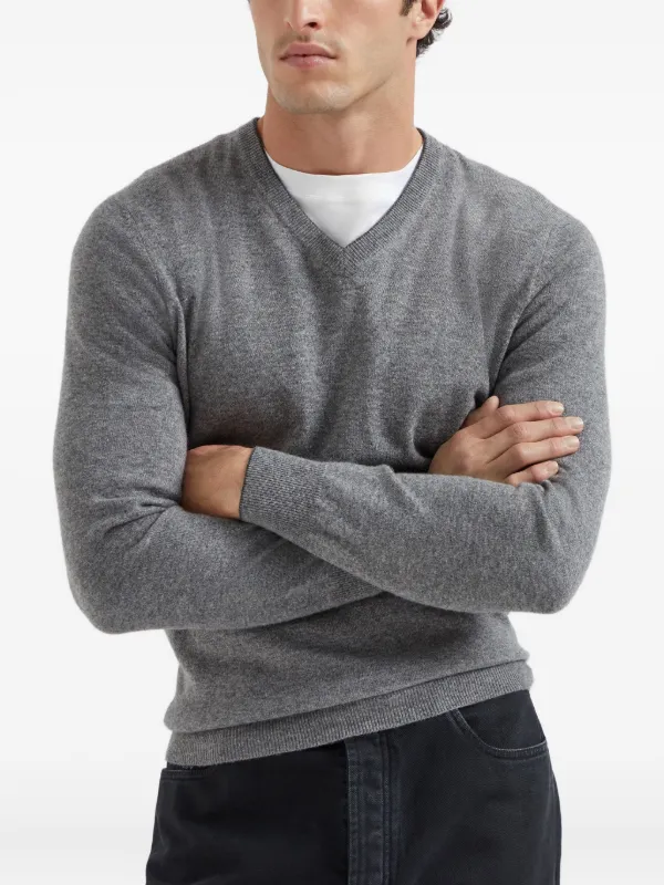 BRUNELLO CUCINELLI Vネックセーター BRUNELLO CUCINELLI グレー V