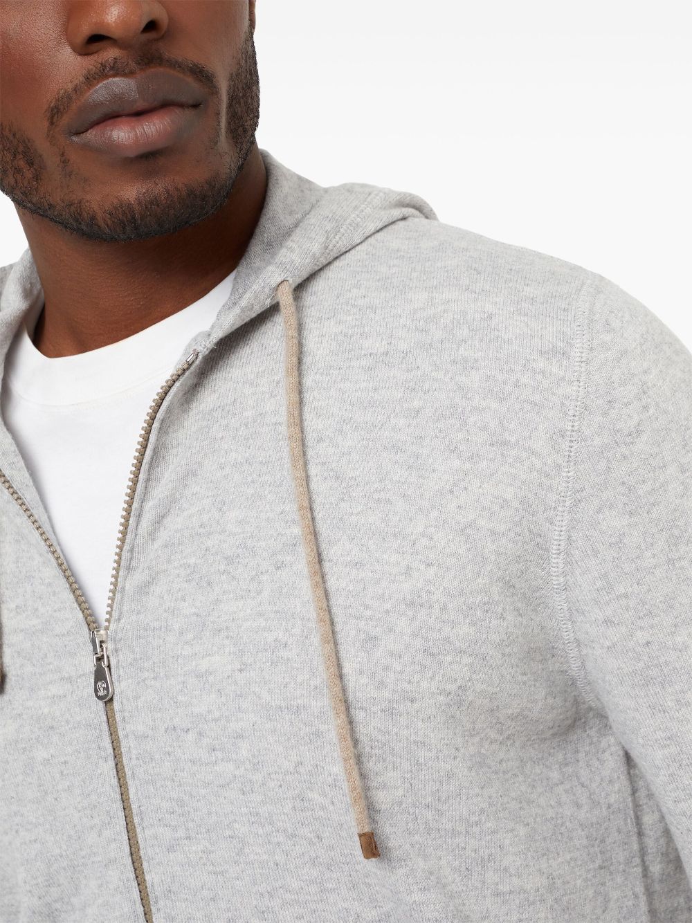 Brunello Cucinelli front zip cashmere hoodie Men