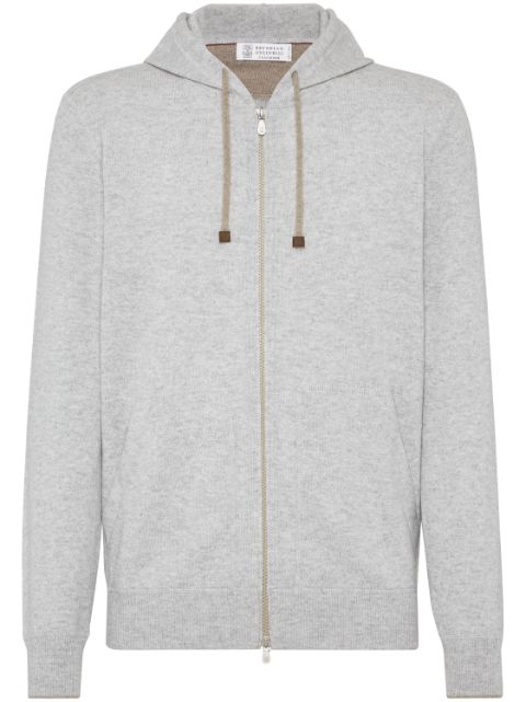 Brunello Cucinelli front zip cashmere hoodie Men