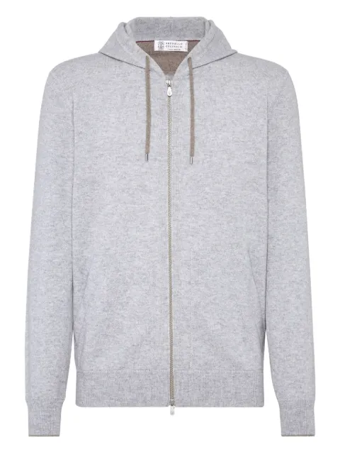 Brunello Cucinelli front zip cashmere hoodie