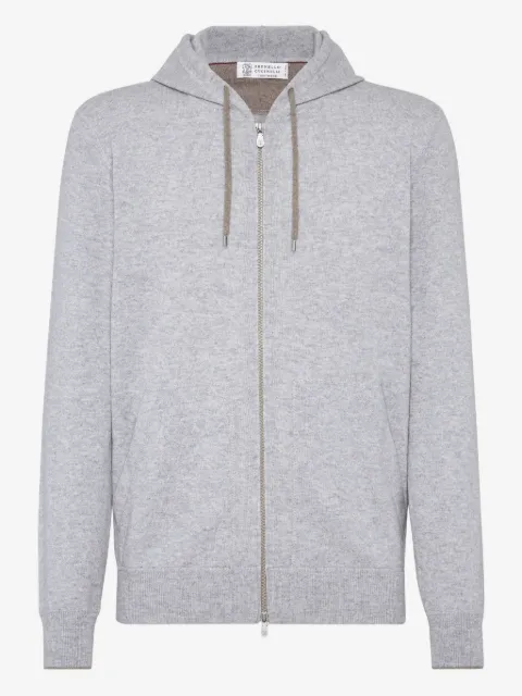 Brunello Cucinelli front-zip cashmere hoodie