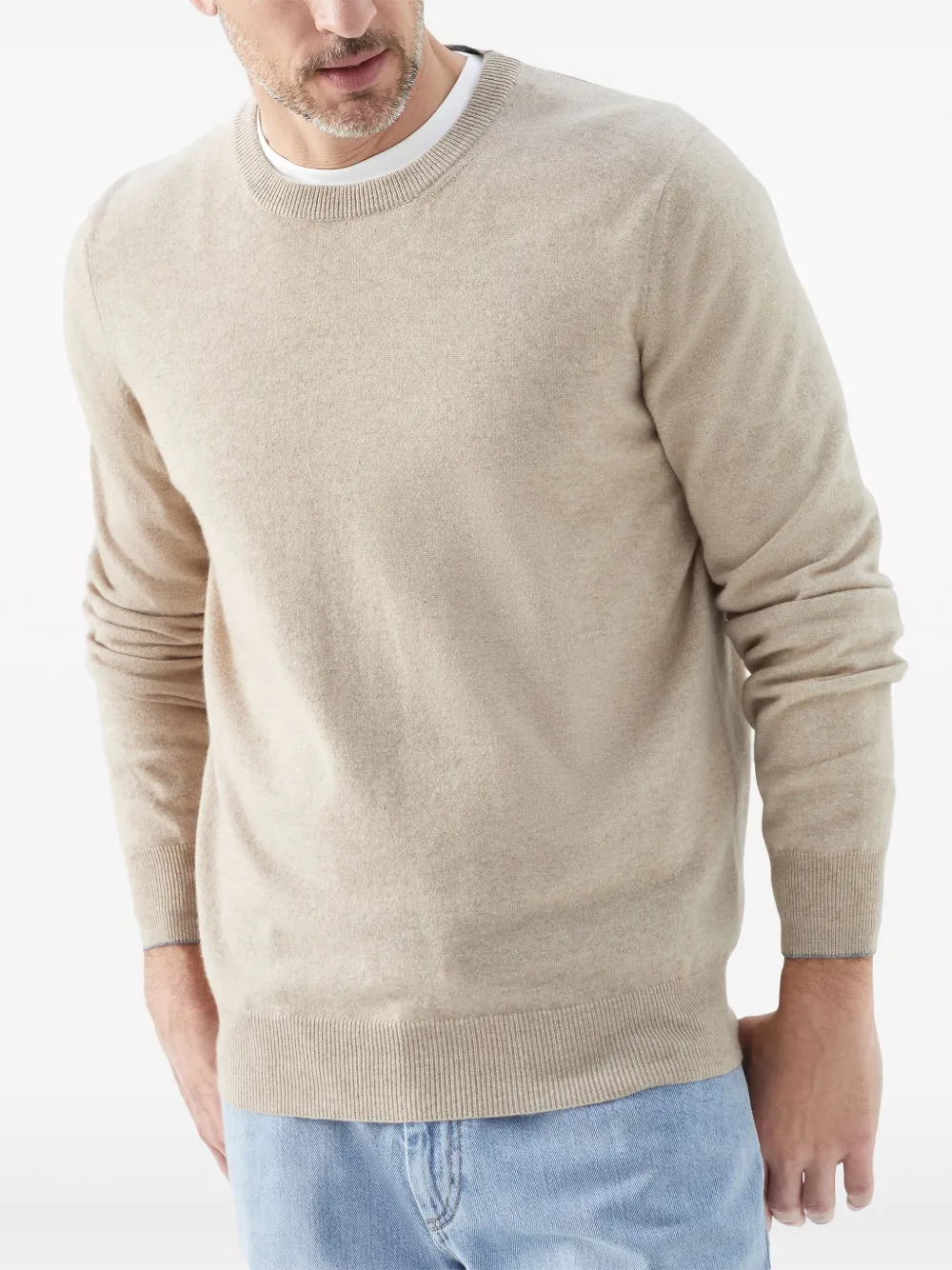 Brunello Cucinelli Trui met ronde hals Beige