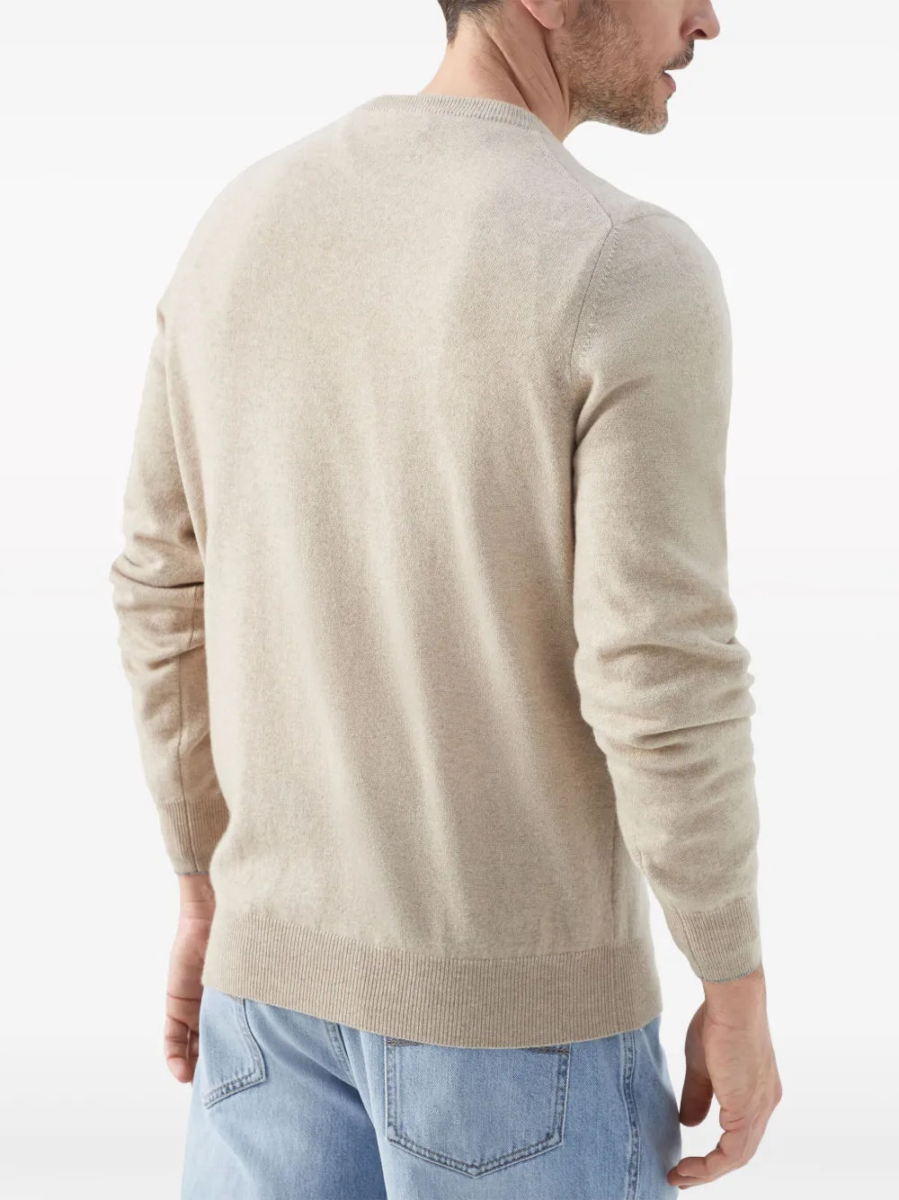 Brunello Cucinelli Trui met ronde hals Beige