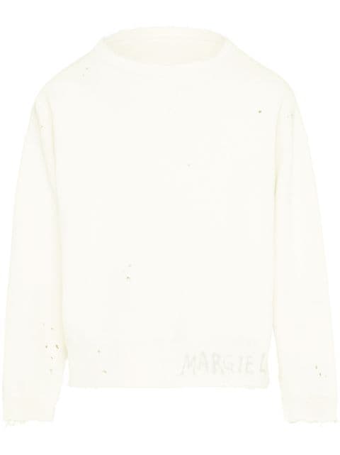 Maison Margiela bomuldssweater med håndskrevet logo