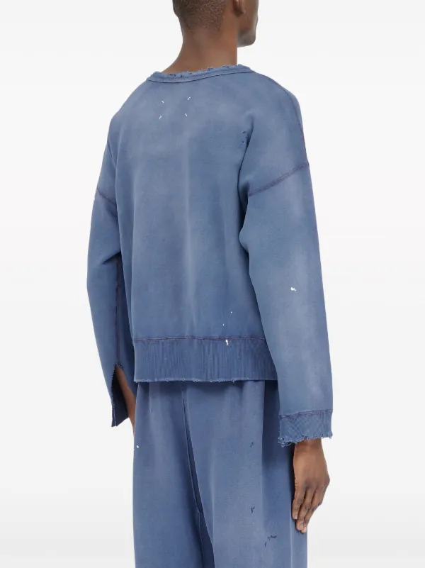 Maison Margiela Handwritten Cotton Sweatshirt | Blue | FARFETCH Maison Margiela Handwritten Cotton Sweatshirt | Blue | FARFETCH