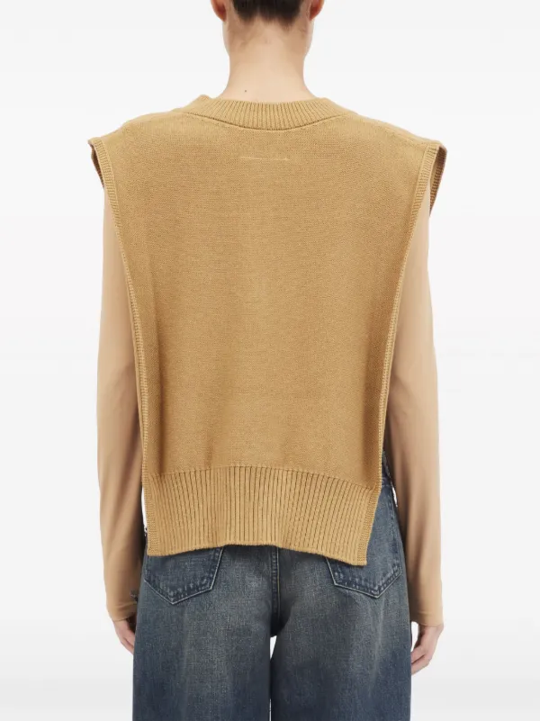 MM6 Maison Margiela Gauge 7 Distressed Knitted Top - Farfetch