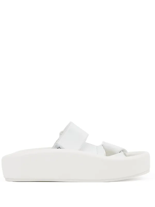 【MM6 Maison Margiela】Women's Padded White Sandals Sandals - MM6 Maison Margiela - Leather - White