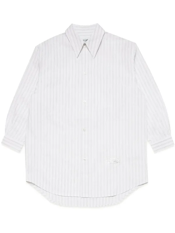 MM6 Maison Margiela Kids ストライプ シャツワンピース | ホワイト 