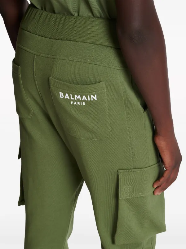 Balmain logo-print Cargo Track Pants | Green | FARFETCH