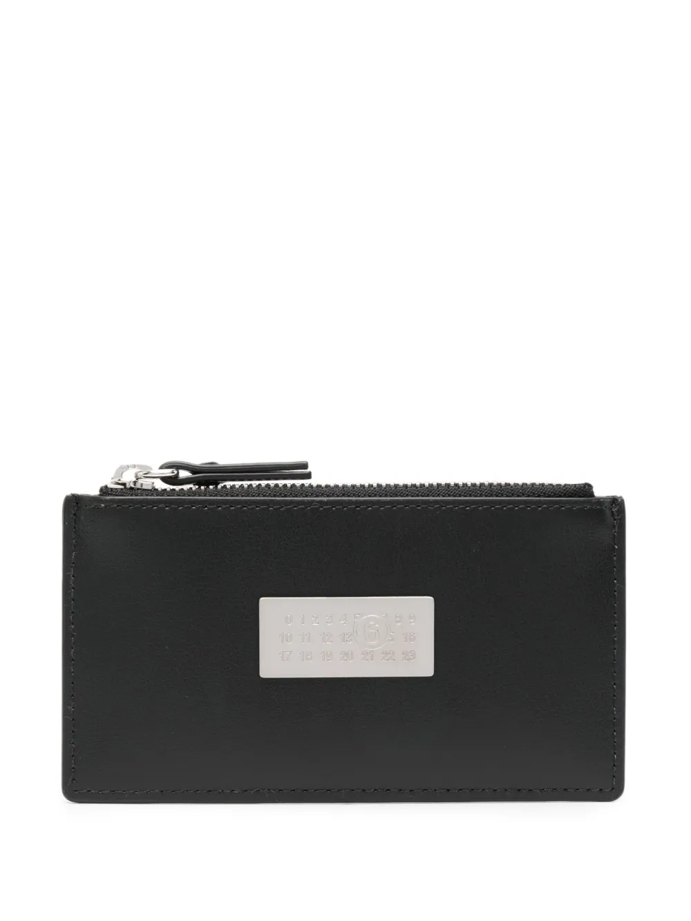 Mm6 Maison Margiela Numbers-motif Leather Wallet In Black