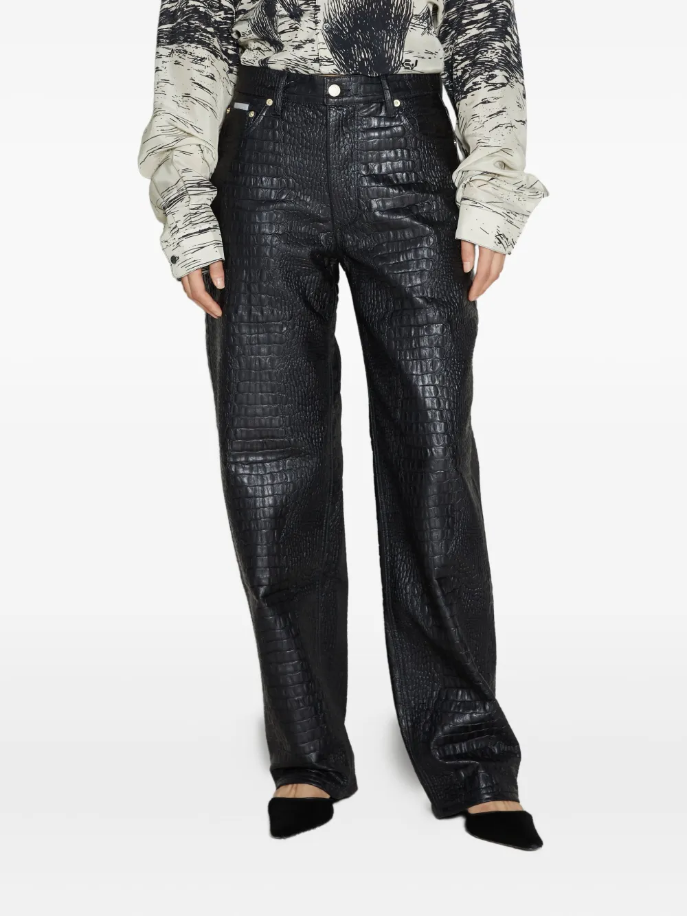 Eytys Benz Straight-leg High-rise Faux-leather Trousers In Black
